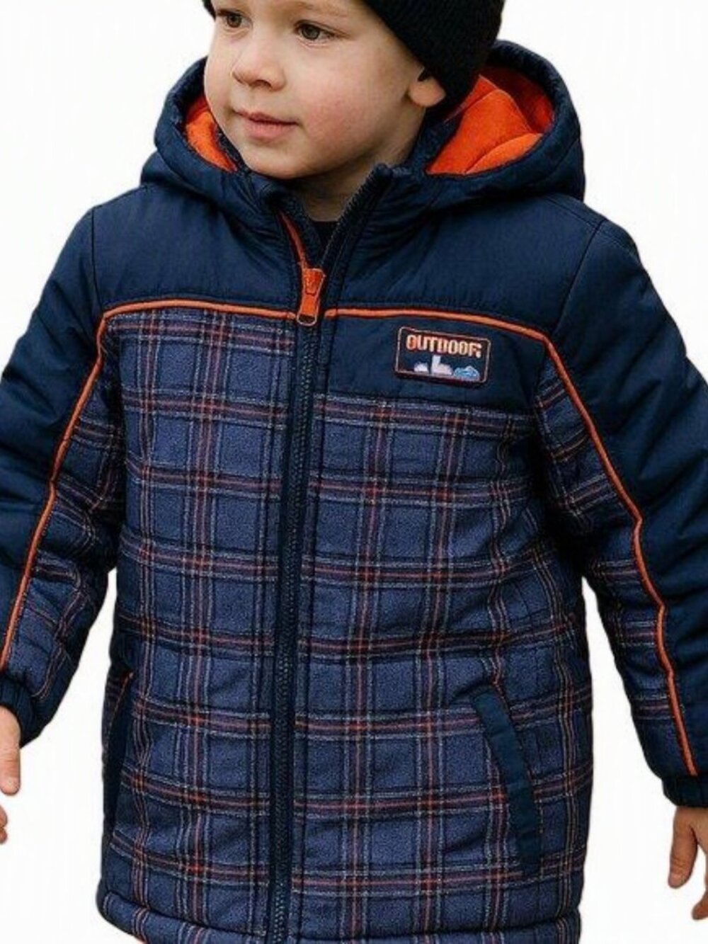 Xtreme Boys Plaid Down‑Alternative Hooded Fleece Lined Puffer Jacket Size 5